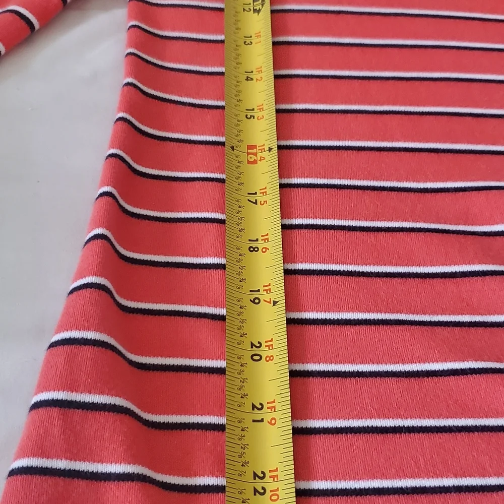 Nautica Women's Striped Coral, Black White Spripes, Blue Accents. Size L - Picture 9 of 9